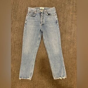 Agolde Riley Crop Size 27 Like New Condition Light Blue Denim Jeans